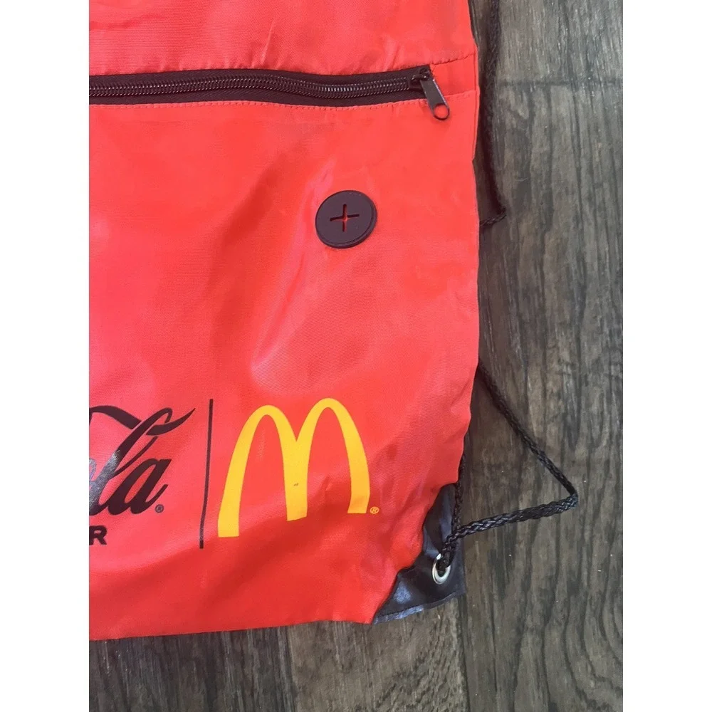 Coca-Cola Zero Sugar McDonald's‎ Red Drawstring Tote Backpack Bag Red
